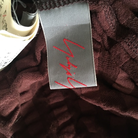 YOHJI YAMAMOTO Burgundy Brown Cotton Knit Quirky Sweater 2 M - Picture 7 of 8